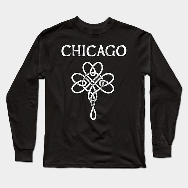Chicago Irish Celtic Knot St Patrick's Day Long Sleeve T-Shirt by E
